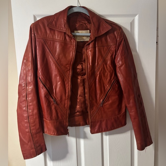 Vintage 1970’s Red Leather Jacket - Picture 1 of 7